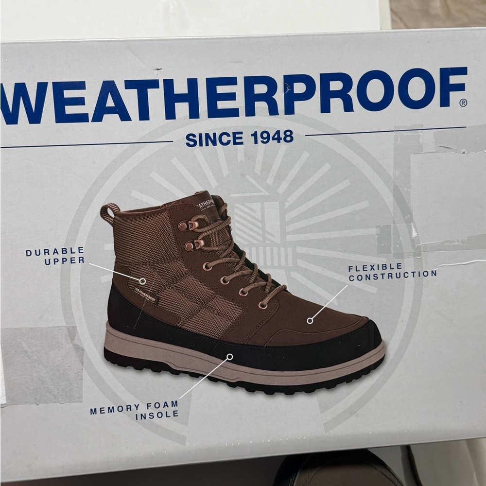 Weatherproof Men's Dark Brown and Black Snow Boots